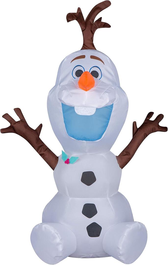 Gemmy Airdorable Christmas Airblown Inflatable Olaf Disney, 2 ft Tall, White