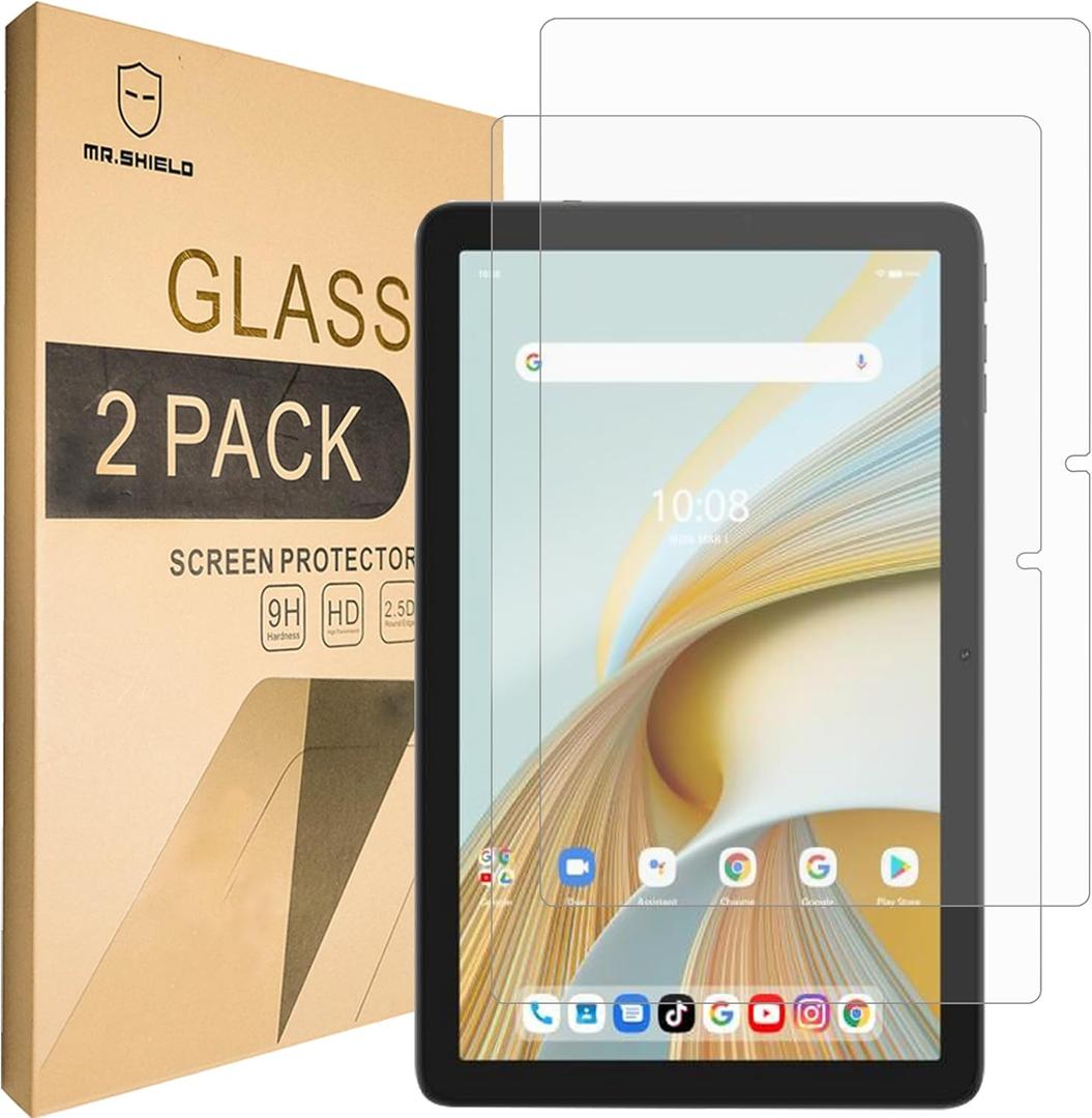 Mr.Shield Screen Protector compatible with Vortex ZTab10 [Tempered Glass] [2-PACK] [Japan Glass with 9H Hardness], clear