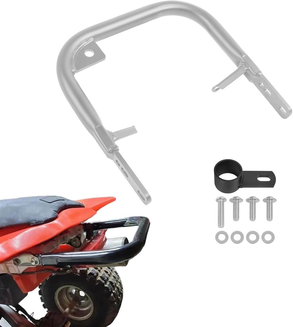 Rear Grab Bar Wheelie Bar Compatible with Honda TRX450R TRX 450R All Year Rear Grab Bar Bumper(Silver)