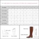 Adrizzlein Knee High Boots for Women Chunky Heel Fall Boots Pointed Toe Booties Side Zipper Tall Boots Slip On Dress Boots for Wedding (6, Brown)