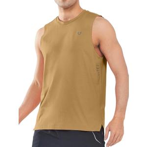 NORTHYARD Mens Tank Top Workout Running Shirts Sleeveless Quick Dry Muscle Shirts Athletic Gym Vest (Beige, S)