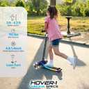 Hover-1 Chroma Folding Kick Scooter for Kids with Multicolor Wheel Lights, 3 Front Wheels, Rear Foot Brake, and 110 LB Weight Capacity