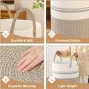 Laundry Basket Hamper Tall Rope Storage Woven for Blanket toys Dirty Clothes in Living Room Bathroom Bedroom (Brown&White, 100L/26.4Gal)