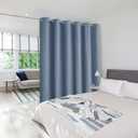 NICETOWN Privacy Room Divider Curtain Screen Partitions, Closet Door Curtain Vertical Blind for Sling Door, Blackout Window Privacy Blinds for Patio (Stone Blue, 1 Panel, 11ft Tall x 8.3ft Wide)