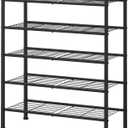 5-Tier Shoe Rack, Metal Storage Shelves for Closet Entryway, Tall Narrow Unit for Small Spaces, Multi-Purpose Organizer for Bedroom Garage, Easy Assembly, Black