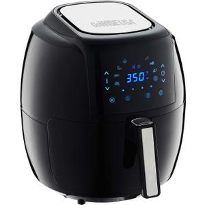 GoWISE USA GW22731 5.8-Quarts 8-in-1 Electric Air Fryer XL + 50 Recipes for your Air Fryer Book (Black), 5.8-QT
