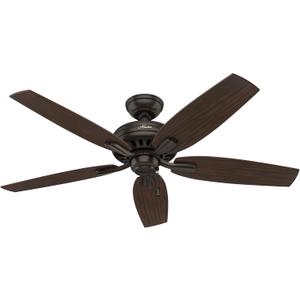 Hunter Fan Company Newsome 52-inch Indoor Premier Bronze Traditional Ceiling Fan Without Light Kit, Includes Pull Chains, and Reversible WhisperWind Motor