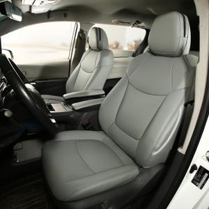 Dangdangdang Custom Seat Covers for Toyota Sienna 2024, 2025,Select Models (White, 8-Passenger(Without Footrest))