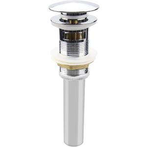 Pop Up Sink Drain with Overflow, Bathroom Faucet Vessel Vanity Sink Drain Stopper, Polished Chrome (Big Popup Cap)