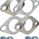 1.75 Inch 2 Bolt Exhaust Flange and Gasket,Stainless Steel Exhaust Flange Connection Set with Flange Bolts and Nuts (45mm)