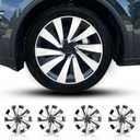 Hubcaps Wheel Cover Compatible with Tesla 19 inch Model Y Juniper 4 PCS ABS Material Hub Caps 2025 2026 Model Y Rim Protector Wheel Cover Replacement for Tesla Accessories (Black Silver)