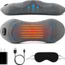 Triple Fusion Back Massager, 3-in-1 Electric Lumbar Support Pillow Heat Vibration Massage Lower Back Spine Decompression Device with Traction for Neck and Shoulder and Backs (Dark Gray)
