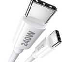 USB C Cable for iPad 10th (240W 5A), (3.3ft 2Pack) USB C Charger Cable USBC to USBC Cable Type C Fast Charging for iPad Pro 12.9inch, iPad Pro 11inch, iPad Air 5th/4th, iPad Mini 6th (White)