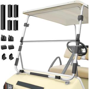 Panglong Golf Cart Foldable Windshield for Club Car DS 1982-2000.5 with Windshield Clip Kit, Dustproof and Windproof Windshield Fit DS OldeModels