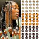 NAISKA 60Pcs Hair Beads for Braid 3 Color Hair Jewelry Braids Loc Dreadlock Accessories Hair Tube Decoration Cute Braids Decoration Jewelry Making Kit Braid Clips for Women and Men