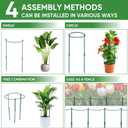 6 Pack 32 or 16 inch Adjustable Plant Support Stakes, Heavy-Duty Half Round Peony Support, Garden Plant Stakes Cage for Outdoor Plants, Peony, Tomato, Hydrangea, (16In Support +16In Extension Tubes)