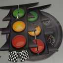 3-Tier Race Car Theme Cupcake Stand Racing Birthday Party Decoration Round Cardboard Cupcake Stand for Cars Birthday Decorations Race Car Party Supplies
