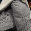 Sherpa Fleece Throw Blanket for Couch - Fluffy & Cozy Cable Jacquard Tufted Throw for Women Gift and Home Decor, Thick and Warm Blanket for Winter, Grey, 68x92 Inches, Twin XL