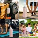 Popdigito Collapsible Water Bottles 2 Pack Compact Portable,Leakproof,Bpa-Free Silicone Bottles For Travel,Hiking,Camping,Gym,Outdoor Sports.Curable,Lightweight,Reusable For On-The-Go Hydration (Light Pink+Dark Blue)