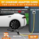 Tellegloww 10 ft NEMA 10-30P to 14-50R EV Charger Cord 3 Prong Old Dryer Outlet to Level 2 EV Charger Extension Cord with Handle (Only for 3 Prong L-Shaped Old Dryer NEMA 10-30R Outlet) ETL Listed