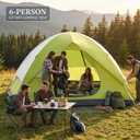 Heavy Duty Camping Tents, Outdoor Tents, 6 Person Family Camping Tent,Waterproof Windproof, 210D Oxford Fabric Ground Cloth