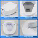 Raised Toilet Seat with Lid for Elderly, 6" High Toilet Seat for Elongated or Standard Commode, Raised Toilet Seat for Seniors, Handicap Toilet Seat Riser with Cover