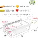 vacane Upgraded Refrigerator Drawers Organizer - Pull Out Fridge Bins with Handle, Extra-Long 19.5" Stretchable and Deep Storage