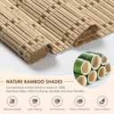 Cordless Bamboo Roman Shades for Home, Office, Natural, 39"W x 64"H | Light Filtering Bamboo Blinds Shades for Indoor Windows, UV Protection Roll Up Blinds