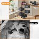37.6in Metal Mesh 5 Tier Rolling Storage Cart with Top Lid, Rotating Kitchen Storage Cart with No Assembly, Organizador De Frutas y Verduras, Rolling Cart Organizer for Fruit Vegetable Grocery, 37.5in