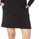 Amazon Essentials Women's Waisted Sweatshirt Dress (XS) (Black)