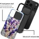 Case Compatible with iPhone 17 Pro,Glossy Hybrid 2-Layer Hard Shell,Shockproof Soft for Girl Women,Lavender Flower Purple Stained Glass