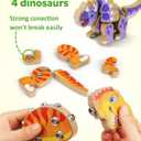 Coogam Build Your Own Dinosaurs Toy, Snap Together Building Dinosaurs Playset, Wooden STEM Take Apart Dinosaur Builder, Montessoi Fine Motor Building Toy Gift for 3 4 5 Years Old Kids, Small
