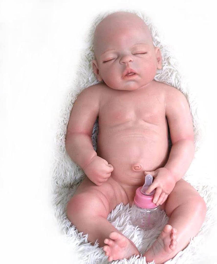 23inch 11.5Lbs Platinum Liquid Reborn Baby Dolls Silicone Full Body 3D Painted Blood Vessels Visible Veins on Skin, Soft Touch Silicone Weighted Silicone Realistic Newborn Baby Doll Girl