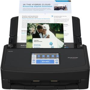 ScanSnap iX1600 Wireless or USB High-Speed Cloud Enabled Document, Photo & Receipt Scanner with Large Touchscreen and Auto Document Feeder for Mac or PC, 17 watts, Black