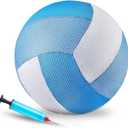 Threan 8.5 Inch Waterproof Pool Volleyball with Grip Technology Water Beach Pool Volleyball for Adults Outdoor and Indoor Activities (dark blue, light blue, white)