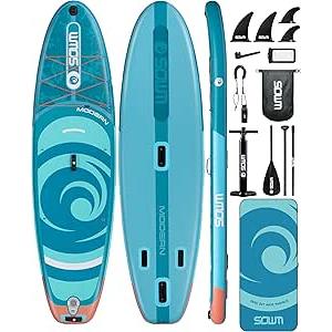 SOWM Inflatable Paddle Boards, Stand Up Paddle Board for Adults Youth of All-Round, 10'5'' x 33'' Extra Wide & No-Slip Sup for Yoga Fishing