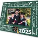 2 x Graduation Wooden Picture Frame With Iron-Good Luck To You-Wood Photo Frame For Graduation 2025, Gifts For High School Graduate University Graduate Display On Table Top, Desk, 4 X 6 Inch Photo(Green)