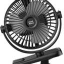 Minthouz Clip on Fan - 720 Rotation Portable Small Fan with LCD Digital Display, 8000mAh Low Noise Desk Fan for Outdoor Camping/Stroller/Home/Office