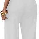 LalaLin Sexy Sleeveless Jumpsuit for Women V Neck High Waisted Long Wide Leg Pant Button Down Party Romper,XL