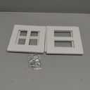 CML Screwless Decorator Wall Plate, 2 Gang Outlet Covers, 4 Pack Decorative Light Switch Plates, Hidden Screw Smooth Face, Standard Size 4.68 X 4.72, UL Listed, White