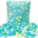 Shredded Memory Foam Filling 5lbs for Bean Bag Filler, Without Added Gel Particles, Premium Soft Refill and Great for Stuffing, Multi Color and Shape (5 Pound (Pack of 1))