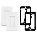 Iwillink Brush Wall Plate with Low Voltage Mounting Bracket 2-Pack, Cable Pass Through Insert for Wires, Single Gang Cable Access Strap, Wall Socket for HDTV, Home Theater Systems