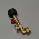 HICOOI Propane Refill Adapter for 1 lb. Tanks, with Pressure Gauge & Valve, Heavy-Duty Brass 90 Elbow, QCC1/Type1 Connector, Safe Refilling from 20lb Cylinder for Camping