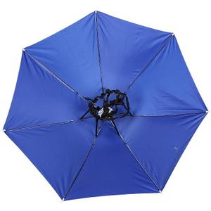Folding Windproof Head Mounted Umbrella for Fishing Outdoor Activities, Adjustable Cap Sunscreen Umbrella, 77cm, Oxford Fabric