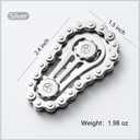 Fidget Cube for Adults, Metal Fidget with Bike Chain Gears, Stainless Steel Sensory Focus Tool for Anxiety Relief, Meditation, ADHD & Bad Habits (Silver)