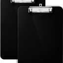 Mr. Pen- Plastic Clipboard, 12.5" x 9", 2 Pack, Black Clipboard Plastic, Low-Profile Metal Clip with Retractable Hanging Hole