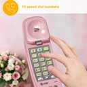 AT&T TRIMLINE 210 Corded Home Phone, No AC Power Required, Improved Easy-wall-mount, Lighted Big Button Keypad, 13 SpeedDial Keys, Last Number Redial, Mute, Flash, Volume Control, Princess Phone, PINK