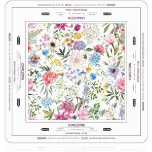 Tegeme Chinoiserie Mahjong Mat Anti Slip and Noise Reduction Multi Purpose Game Table Cover Non-Slip Noise Reduction Gaming Rug for Mahjong Card Board Tile Games(Floral,31.5" X 31.5")