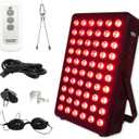 Red Light Therapy Panel for Body and Face, 660nm Red 850nm and Near Infrared Panel Built-in Timer, 60 LEDs High Power, Promote Sleep, Improve The Body, Relieve Muscle FatigueE300-Black)