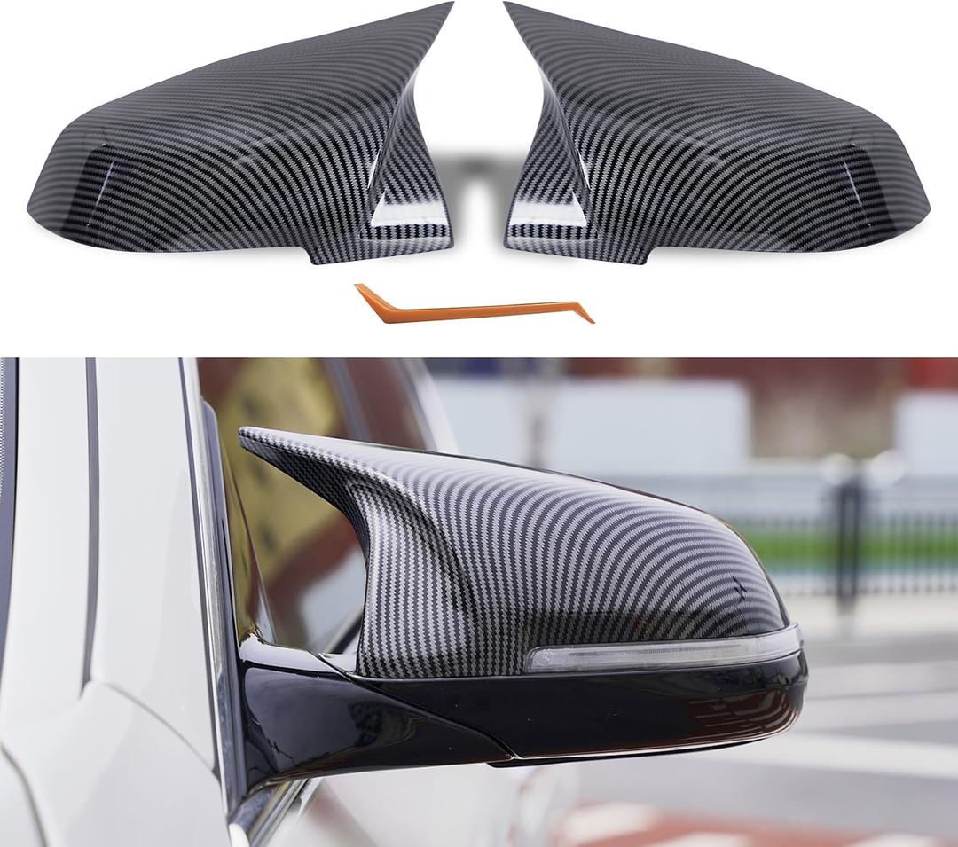 Mirror Caps for F10 - Durable Quality Carbon Fiber Look, Mirror Covers Compatible with F10 F11 F18 5-Series 2014-2018 - Upgrade Your Ride Now